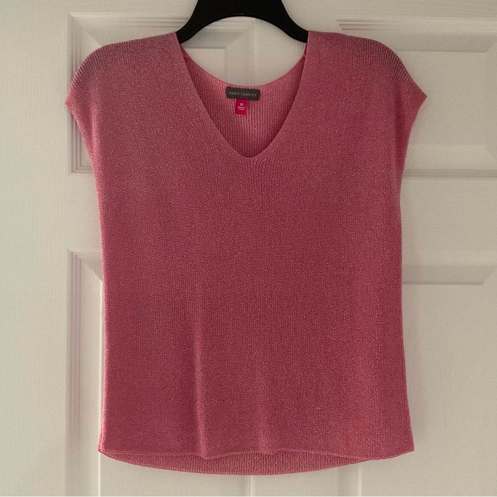 Vince Camuto Rose V-Neck Knit Top